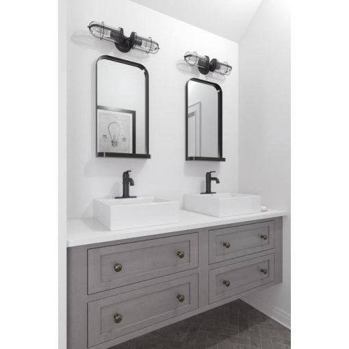 Robinet de lavabo de salle de bain espacé 8 po Breckenridge de Pfister à 2  poignées WaterSense avec drain, noir mat LF-049-BCBB